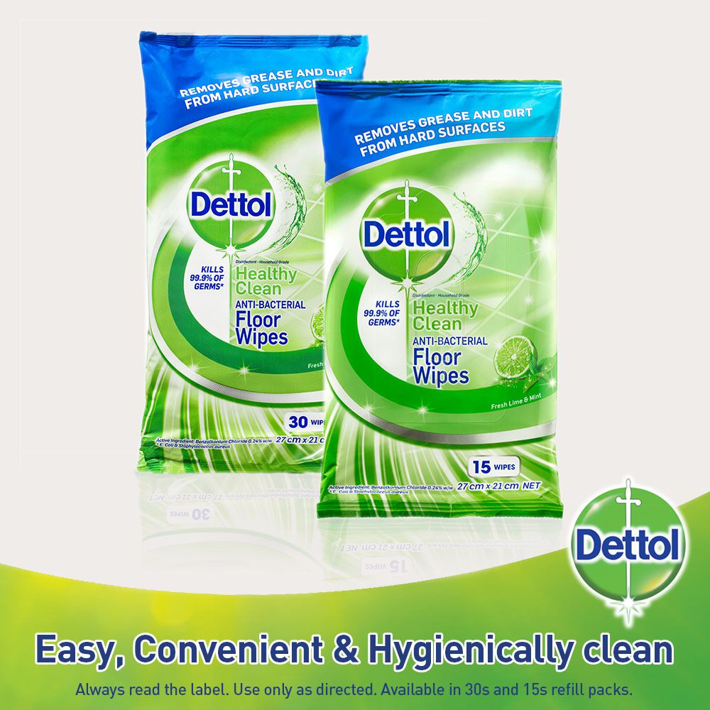 Dettol Antibacterial Floor Cleaning System + Large Floor Wipes